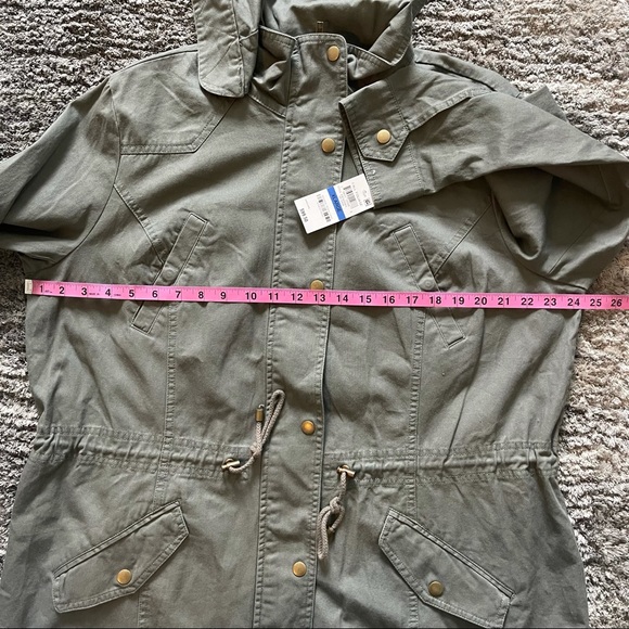 STYLE & CO. COTTON HOODED UTILITY JACKET SAGE size M - Picture 12 of 14